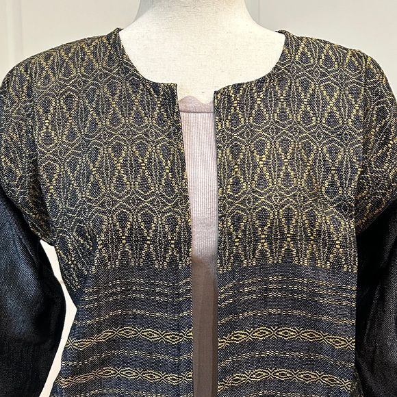 Hand loom vintage long blazer made in Oaxaca mex. - Picture 4 of 9